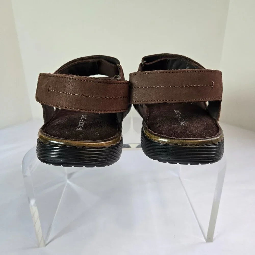 ROCKPORT Men's Jhett Sandals Sz: 8.5 Dark Brown Nubuck